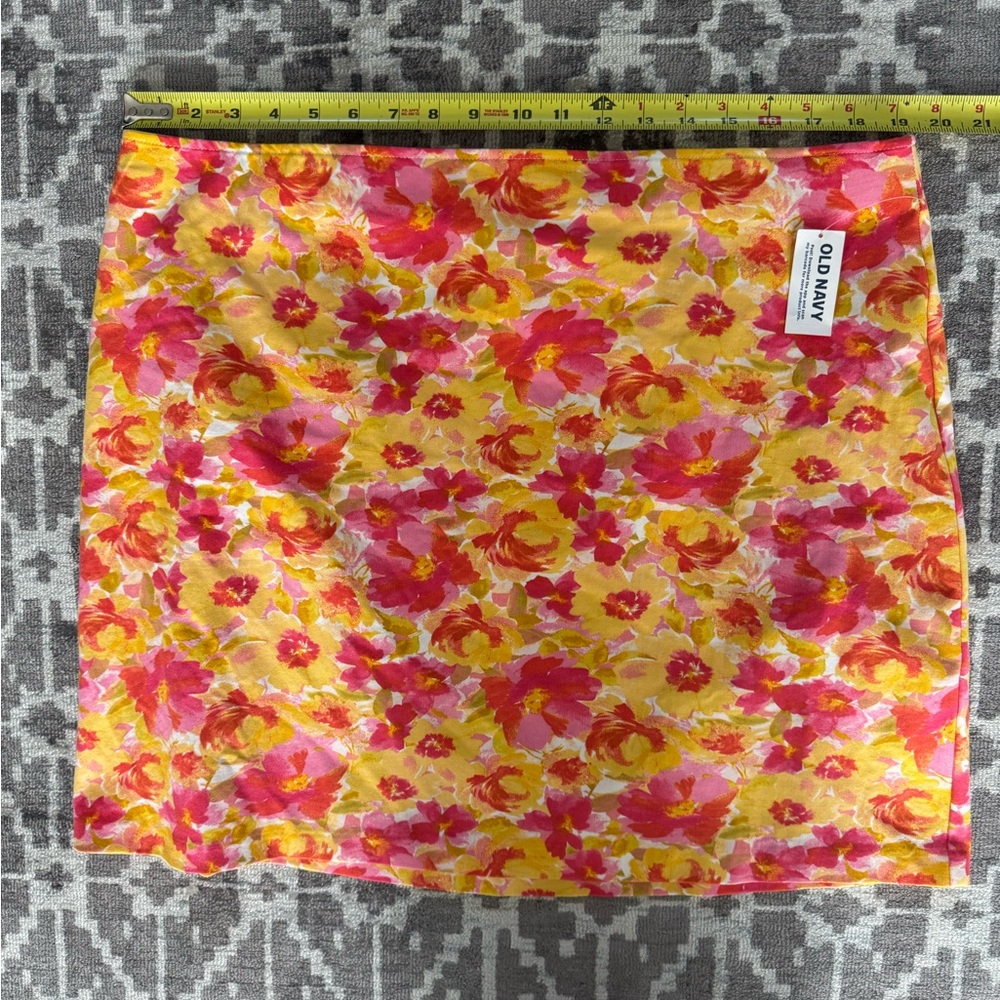 NWT Old Navy Pixie Floral Fitted Mini Skirt Pink Yellow Orange XL - Picture 6 of 9